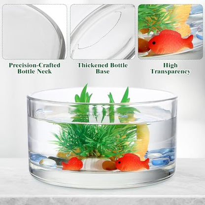 Toddmomy Clear Glass Terrarium Bowl 5.90In Round Glass Flower Pot for Hydroponics Planter Succulents Aquarium Display Home Party Wedding Table Decor