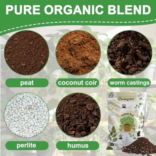 Pothos Potting Soil - Pure Natural Organic Soil 1qt, Well-Draining and Aerated for Healthy Indoor Plants - color: Pothos Soil, size: 1QT