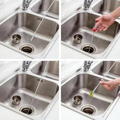 Sewer Cleaning Hook & No Need for Chemicals,Portrayi Sewer Cleaning Hook,Sewer Cleaning Hook Drain Clog Remover,Toilet Snake Clog Remover,Flexible Grabber Claw Long Drain Snake (118.1in) - color: 118.1in