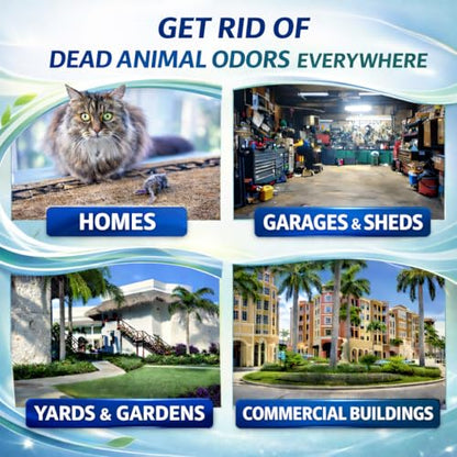 Animal Odor Eliminator for Strong Odor Remover, Dead Animal Smell Eliminator- Safe Indoor & Outdoor Use, Natural Odor Remover, Fresh & Effective