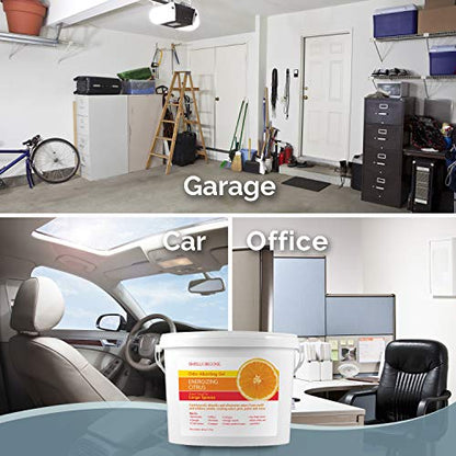 SMELLS BEGONE 1-Gallon Gel Odor Eliminator – High-Capacity, Long-Lasting Absorber for Large Basements, Garages, Workshops & Commercial Areas – Remove Tough Odor with Essential Oils (Energizing Citrus)