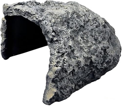 Rock Cave Habitat Hidden for Reptile and Amphibians.Terrarium & Aquarium Decor, Reptile hideout Hide Cave, Perfect for Bearded Dragons,Lizards,Snakes,Turtles,Geckos,Tortoises,Small Animals -Large Size - size: XXL