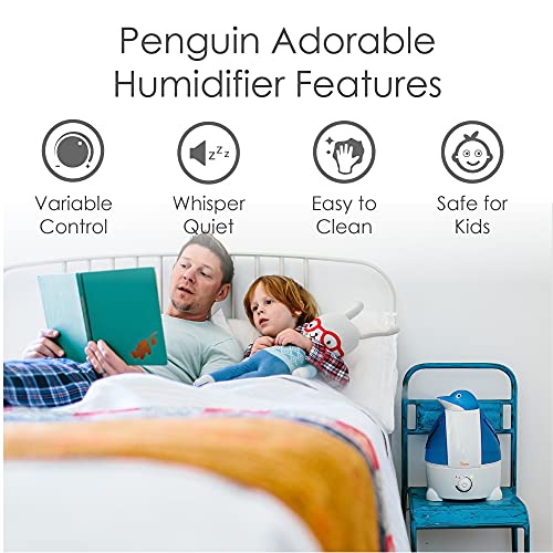 Crane Animal Humidifier for Bedroom, 1 Gal. Cool Mist Humidifier for Baby Nursery with Auto Shut-Off, Easy to Clean, Penguin - color: Penguin