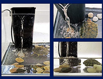 LONDAFISH Ultra-Low Water Level Turtle Filter - 600L/H Submersible Aquarium Filter w/Waterfall Oxygenation, Quiet Operation for 10-40 Gallon Tanks | 600L/H Submersible Aquarium Filter w/Waterfall Oxygenation Pumb, Quiet Operation for 10-40 Gallon Tanks