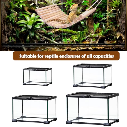 Vodolo Reptile Bridge,Bearded Dragon Hammock,Lizard Tank Climbing Accessories Gecko Reptile Decor for Habitat,Hamster Cage Accessories 12 in