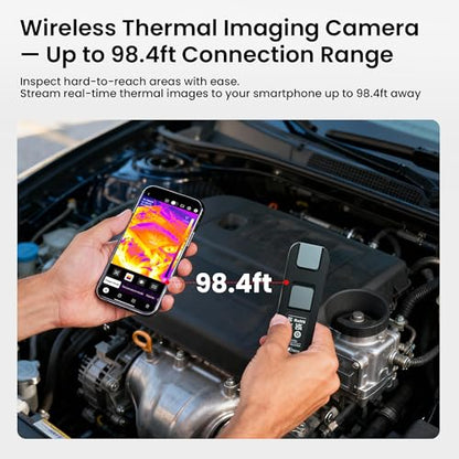 Wireless Thermal Camera 512×384 for Home HVAC Inspection | 256x192 IR, for Android & iOS, 2.8" LCD, -4°F~1022°F, for electrical, plumbing, cooking, DIY diagnostics