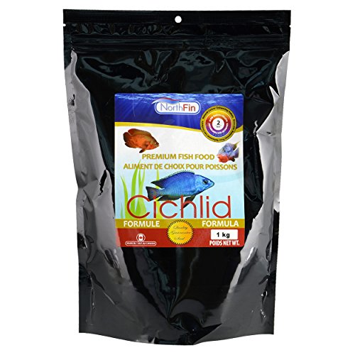 Northfin Cichlid Fish Food, Slow-Sinking Pellets, 2mm, 1kg | Cichlid Formula; slow-sinking pellets for carnivorous & omnivorous cichlids; whole Antarctic krill meal; crafted in Canada - size: Net Wt: 1kg, style: 2mm