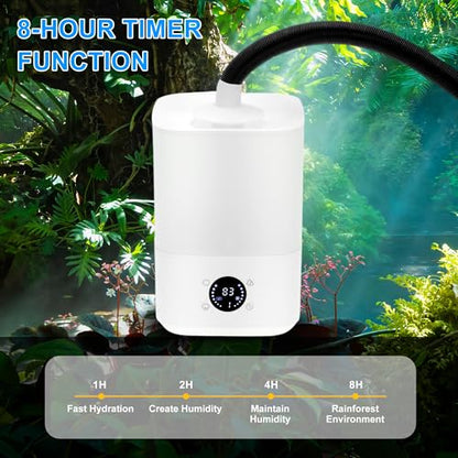 4L Reptile Fogger Mister, Efficient Humidifier Set with Remote Control, Reptile Humidifier for Proper Moisture Control, White, 1 Set - color: Top configuration
