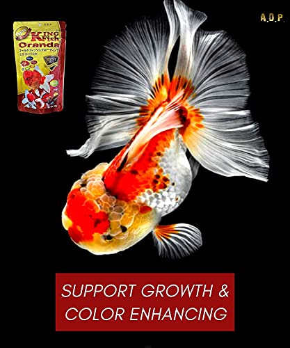 A.D.P. Oranda Goldfish Food, 47% High Protein Floating Pellets with Spirulina & Astaxanthin, Color Enhancing Tropical Fish Feed, 1.5 mm Pellets - 100 g - color: Oranda Food