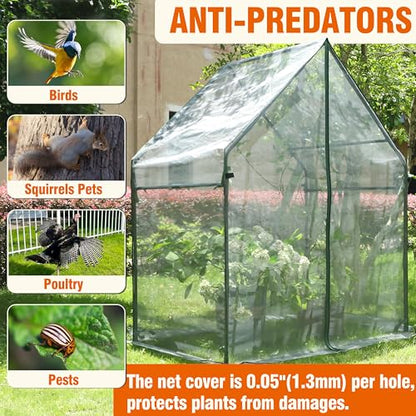 Gardzen Mini Greenhouse with Mesh Cover 36.2"(L) x53.3(W) x66.1(H) | Portable Outdoor Greenhouse, Enhanced Ventilation, Ideal for Spring, Summer & Fall - size: 36”(L) x53”(W) x66”(H)