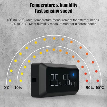 Generic Reptile Temp Humidity Gauge - Digital Hygrometer | Real-time Habitat Monitoring for Reptile Tank & Snake Tank Accessories