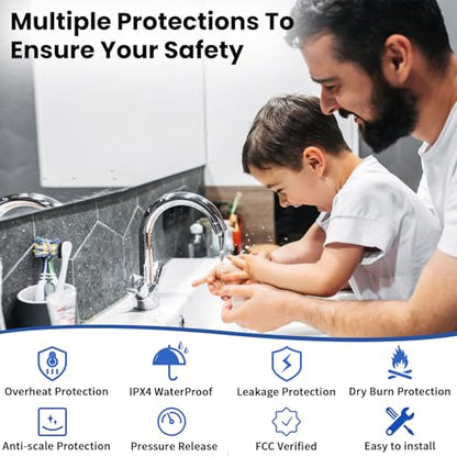 2.5 Gallon Electric Water Heater, 1500W 110V Mini Tank Under Sink Instant Hot Water Heater with Pressure Relief Valve, Digital Display for Kitchen, RV, Laundry, Food Truck - size: 2.5 Gal