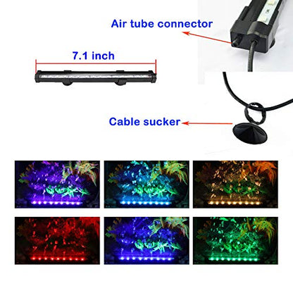 Aquarium Air Bubble Light, RGB LED Fish Tank Light with 16 Colors & 4 Modes, Remote Control, IP68 Submersible Aquarium Lamp for Turtle Tank, Betta, Shrimp