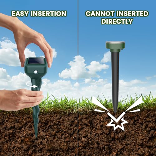 IP 65 Waterproof Ultrasonic Deterrent Stakes, | Get Rid of Rabbit, Gophefor Lawns Garden