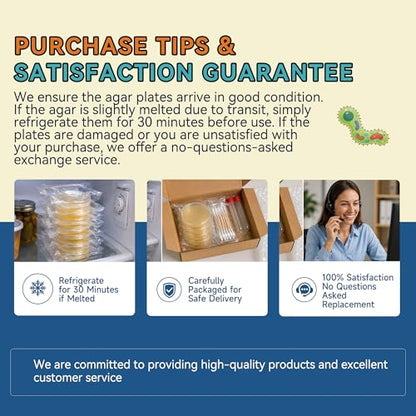 12-Pack Pre-Poured Agar Plates Petri Dishes Home Mold Test Kit with Swabs | 9cm Individually sealed sterile agar plates for diy mold testing on indoor air quality, surfaces, basement, and bathroom - color: Agar Plates for Science