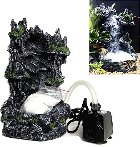 Underwater Sand Waterfall Aquarium Mountain View Decoration Large Ornament Landscape (Large) - style: Large