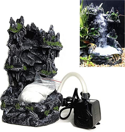 Underwater Sand Waterfall Aquarium Mountain View Decoration Large Ornament Landscape (Large) - style: Large