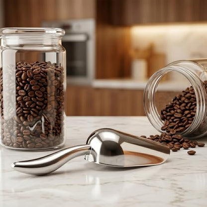 304 Stainless Steel Ice Scoop 22oz Heavy Duty Metal Ice Scooper Rustproof | Ice Scoop with Ergonomic Grip Handle and Dishwasher Safe Perfect for Ice Maker Freezer Kitchen Bar Party Wedding Coffee Shop - size: 3
