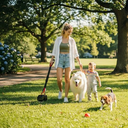 33" Pooper Scooper 2 Pack, XL Tall Handle No Touch Dog Pooper Scooper for Large Small Dogs, Durable Spring & Lightweight, Large Pooper Scooper for Dogs Heavy Duty, Portable Dog Poop Pick Up Tool