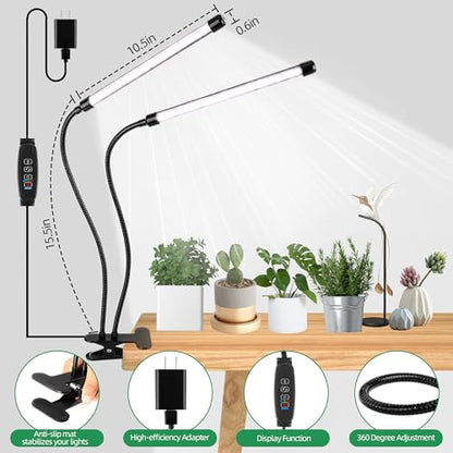 EWPJDK Plant Grow Light 6500K Full Spectrum 84 LED with Clip Grow Lamp 2PCS | Plant Grow Light Lamp for Indoor Plants, Clip-On, Growing Lamp - style: 02