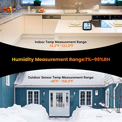 SC92 Professional Digital Wireless Indoor Outdoor Thermometer | Hygrometer Room Humidity Gauge Temperature and Humidity Meter Pro Accuracy Calibration