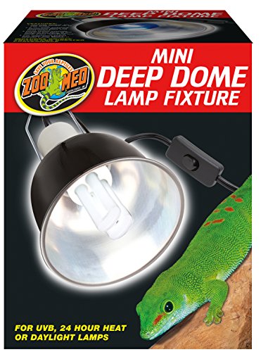 Zoo Med Mini Deep Dome Lamp Fixture with 5.5-Inch Dome, Black
