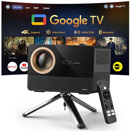 3500 ANSI Lumens Google TV Projector with WiFi and Bluetooth CR67 | with WIFI and Bluetooth,4K Support,Auto Focus & Keystone,Google Voice Assistant,60HZ Low Latency,Built in Cooling system