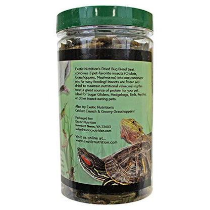 Bug Blend - Healthy High-Protein Dried Insect Treat - Crickets, Mealworms, Grasshoppers - Sugar Gliders, Hedgehogs, Squirrels, Chickens, Skunks, Opossums, Marmosets, Parrots, Birds (1.71 oz.) - size: 1.7 Ounce (Pack of 1)
