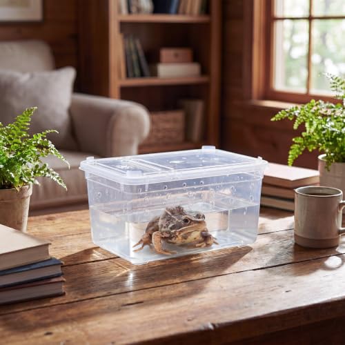 Irenare 20 Pcs Reptile Breeding Box Plastic Snake Breeding Box Transparent Small Reptile Acrylic Carrier for Bearded Dragon Lizard Gecko(5.91 x 3.94 x 2.56 Inch,Standard)