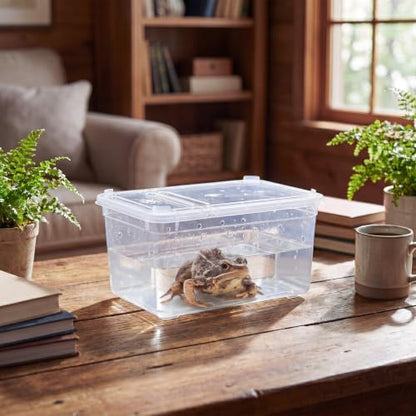 Irenare 20 Pcs Reptile Breeding Box Plastic Snake Breeding Box Transparent Small Reptile Acrylic Carrier for Bearded Dragon Lizard Gecko(5.91 x 3.94 x 2.56 Inch,Standard)
