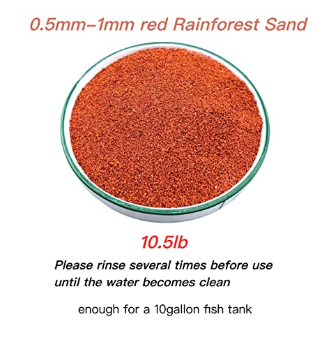 AWXZOM 11lb Natural South American Rainforest Sand, Aquarium red Sand, Lava Rock Soil, Red Lava Rock Sand, Succulent Sand Fish Tank Sand Aquarium Substrate Sand