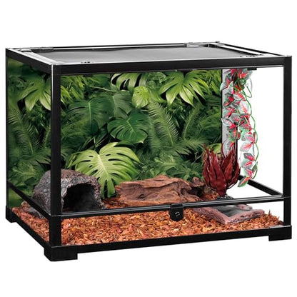 AWERT 72x18 inches Tropical Leaves Terrarium Background Polyester Reptile Habitat Background Rainforest Aquarium Background - size: 72x18in/180x45cm