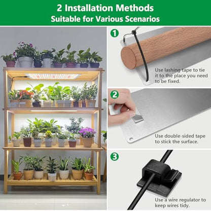 Aumtrly Seed Starting Grow Light, 552 LED Full Spectrum Plant Lamp 4 Panel | for Indoor Plants Growing, 6/12/16H Auto Timer, 5 Dimming Levels, 3 Light Modes, 2 Installation Methods, Use Under Shelves - size: 4 Pack