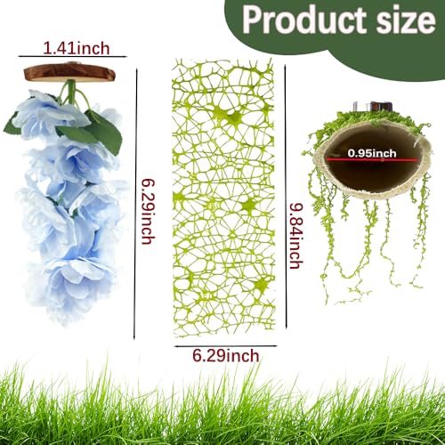 Jumping Spider Accessories Set,Magnetic Jumping Spiders Enclosure Decor,Small Reptile Enclosure Decoration Accessories (Blue) - color: Blue