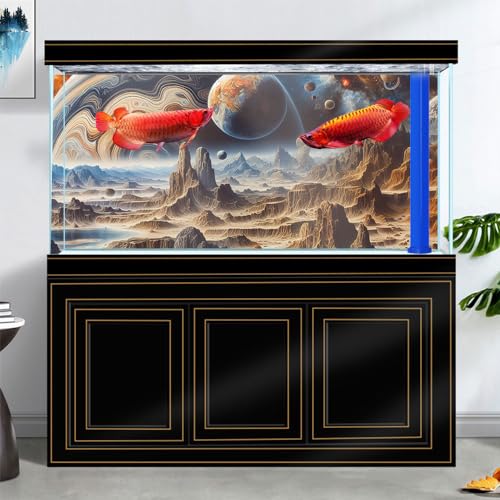 24X12IN Cosmic Spaceterrarium Background, Cool Parallel Space Themed Aquarium Reptile Habitat Background, Aquarium Background with 10EVA Double-Sided Tape - color: space02, size: 24X12in/60X30cm