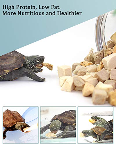 3 in 1 Meat Turtle Food - Chicken & Duck & Fish Meat Natural Freeze Dried Human-Grade Turtle Treats