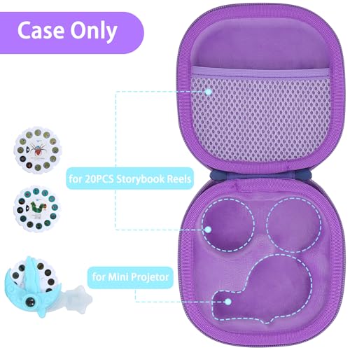 Aenllosi Hard Case for Moonlite Mini Projector Gift Pack fits upto 20 | EVA case construction, Water-resistant design, Dust-resistant design, Smooth zipper access, Carry handle, Case only - color: Purple