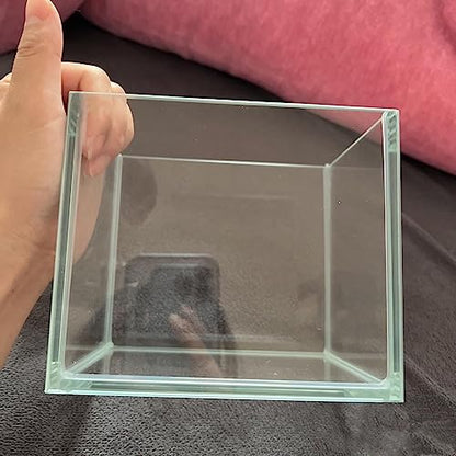 AWXZOM Small Nano Tall Rimless Tank, Glass Fish Tank, Betta Tank (0.7 Gallon, 5.9x4.3x5.1in/15x11x13cm) - size: 0.7 Gallon 5.9x 4.3x5.1inch/15*11*13cm