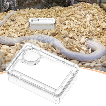 Reptile Water Bowl - Anti-Escape Crested Gecko Food Dish, Reptile Amphibian Feeders, Polystyrene | Snake Water Bowl for Habitat Feeding Gecko Chameleon Terrarium Frog Tank Lizard Tortoise Cage Le - color: White
