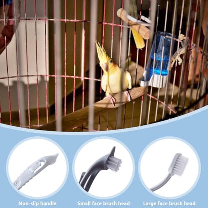 Birdcage Cleaner Set, Mini Dustpan and Brush Set, Animal Droppings Cleaning Tool for Guinea Pigs, Hamsters, Chinchillas, Rabbits, Reptiles, Hedgehogs and Other Small Animals(Gray, Blue)