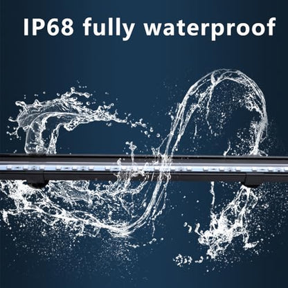 15 inch LED Aquarium Light, 8W Fish Tank Light Underwater Light Submersible Crystal Glass Lights, 9.2ft/2.8m Long Wire Length, White - size: 15 inch