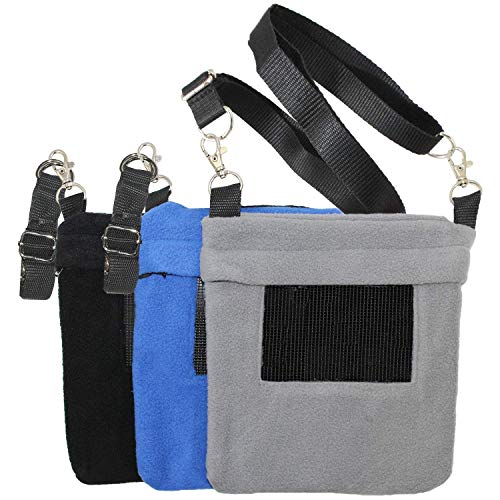 Exotic Nutrition Economy Carry Bonding Pouch (Black) - for Sugar Gliders, Squirrels, Marmosets, Hamsters, Rodents, Rats, Reptiles, & Other Small Pets - color: Black
