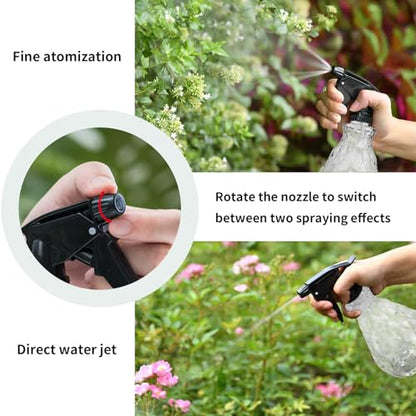 wugongshan 2 Pcs Spray Bottles, 500 ml/17 oz Empty Water Spray Bottles, Plastic Reusable Adjustable Mist Sprayer Squirt Bottles Containers Refillable for Cleaning Solutions, Gardening, Plants (Clear) - color: Clear