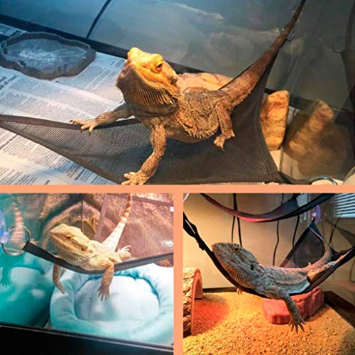 2Pcs Bearded Dragon Lizard Hammock - Breathable Mesh Geckos Hammock Reptile Hammock, Suitable for Lizard, Axolotls, Anoles, Geckos, Snakes, Chameleon - size: Small