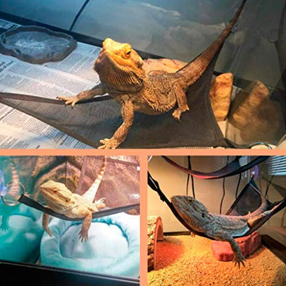 2Pcs Bearded Dragon Lizard Hammock - Breathable Mesh Geckos Hammock Reptile Hammock, Suitable for Lizard, Axolotls, Anoles, Geckos, Snakes, Chameleon - size: Small