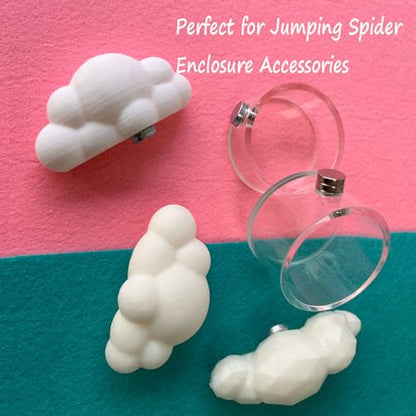 2Pcs Jumping Spider Feeding Dish, Magnetic Tiny Food Dishes Water Dish for Jumping Spider, Tarantula and Other Small Pets,Transparent - size: Multiple