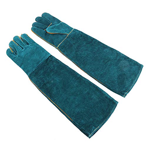 F&Yard Canvas Pet and Reptile Handling Gloves with Extended Arm Coverage, Protection Gloves for Feeding and Grabbing Use