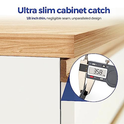 Ultra Thin Cabinet Magnetic Door Catch Stainless Steel,Matte Black,12 Pack | Cabinet Magnets Adhesive Drawer Latch, Stick-On Mount, For Cabinets, Drawers, Closets, Cupboard Wardrobe - color: Black