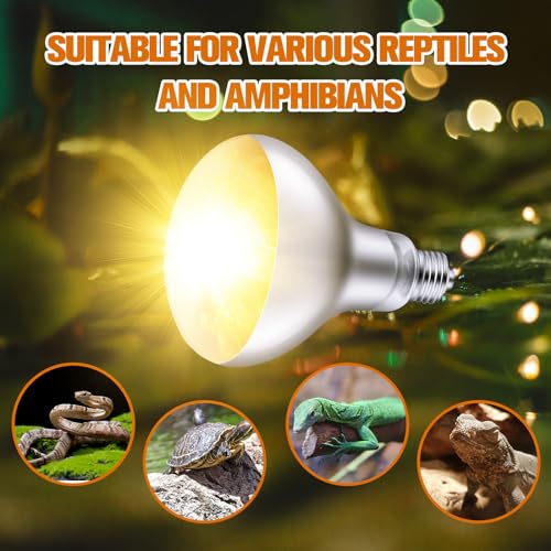 160W Reptile Heat Lamp Bulb Full Spectrum UVA UVB Sun Lamp | Basking Light for Bearded Dragon, Mercury Vapor Bulb for Reptiles and Amphibians - size: 160W
