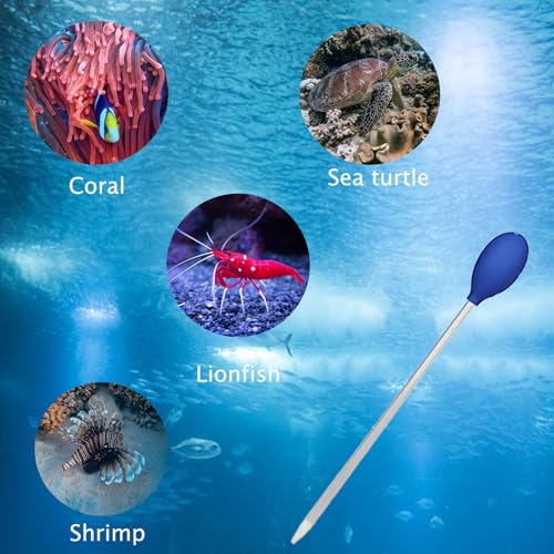 KABASI 4 in 1 Aquarium Coral Feeder Kit, 2PCS Coral Feeder with Tweezers | SPS Coral Feeder Long Arcylic Marine Reef Aquarium Syringe Liquid Fertilizer HPS Tube for Reef/Anemones/Eels/Lionfish